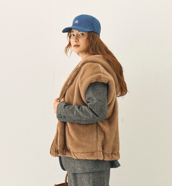 fredy emue「フェイクファーフードベスト」|ベスト・ジレ|