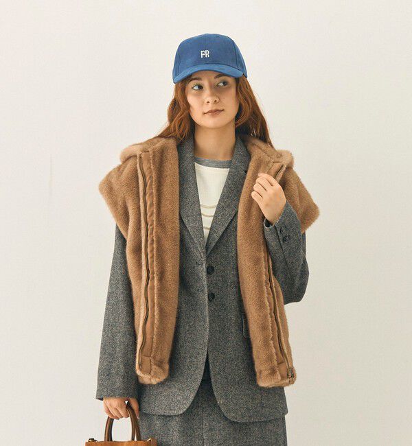 fredy emue「フェイクファーフードベスト」|ベスト・ジレ|