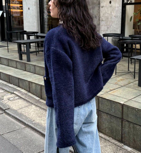 fredy emue「シャギー裏配色ジャケットカーディガン」|カーディガン|