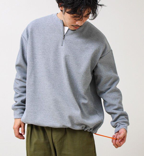 GLOSTER「ワッフルフリース ハーフジッププルオーバー」|スウェット・ジャージ|