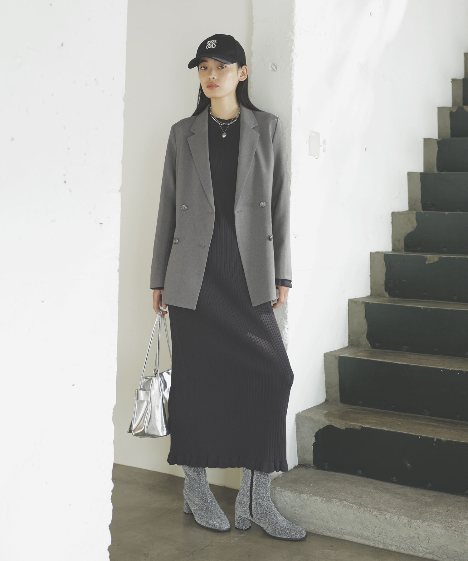 VIS「【美easy】ウーリッシュWブレストテーラードジャケット【洗える】」|テーラードジャケット|