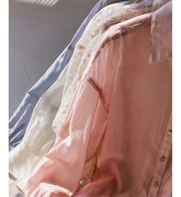 VIS「【洗える】アソートシアーシャツ(フラワー刺繍&無地）」|シャツ・ブラウス|