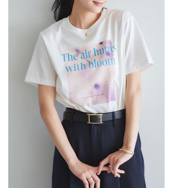 VIS「【接触冷感】フラワーフォト＆ロゴTシャツ」|Tシャツ・カットソー|ホワイト系(11)