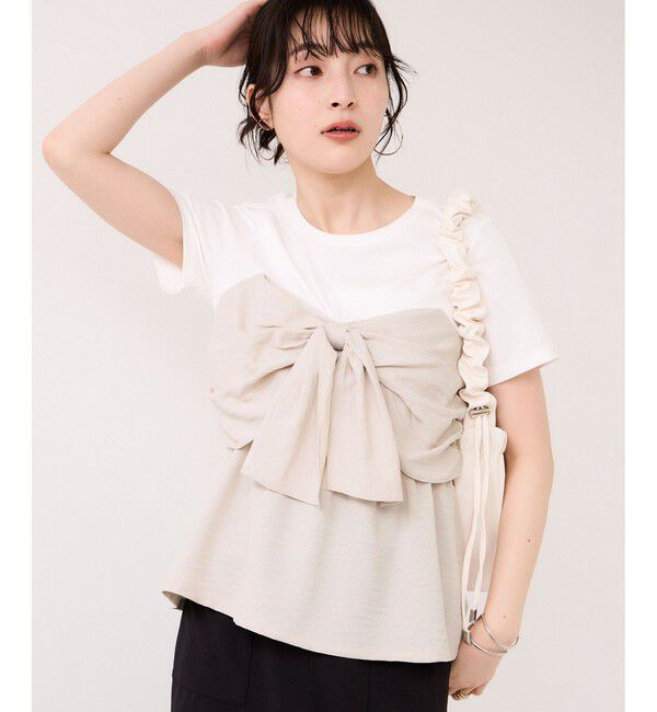 VIS「美easyリネンライクリボンビスチェトップス/イージーケア・接触冷感・セットアップ対応」|Tシャツ・カットソー|