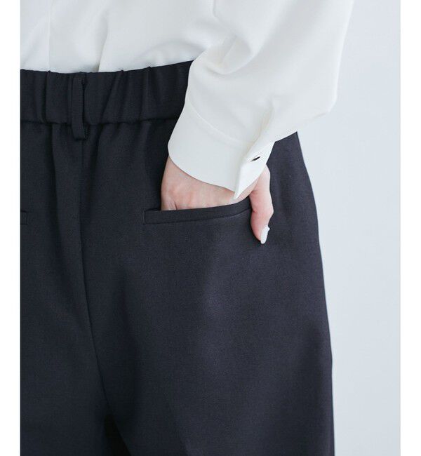 Rope&rsquo;Picnic「レディハンサムシリーズ ウールライクウエストタックセミワイドパンツ/セットアップ対応」|スラックス|