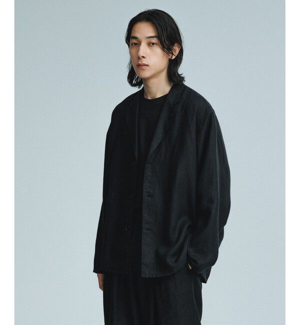 ADAM ET ROPE'「ボックスシルエット リネン シャツ ジャケット / セットアップ可能」|テーラードジャケット|