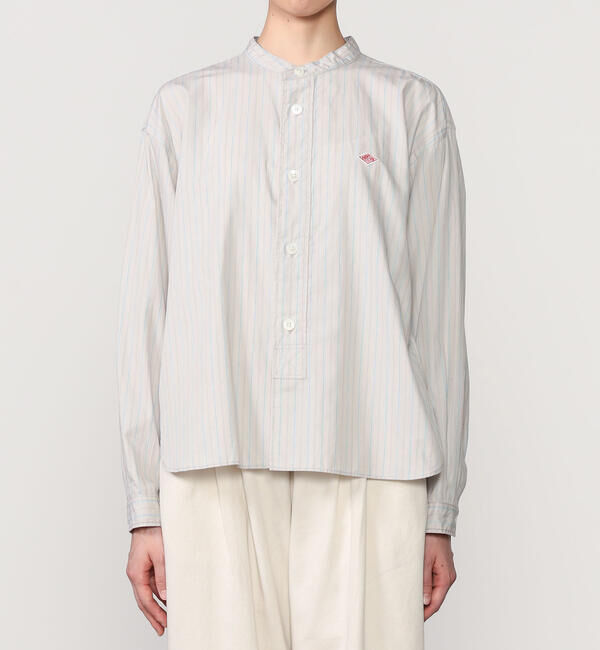 DANTON「DANTON | バンドカラー 長袖シャツ STRIPE WOMEN」|シャツ・ブラウス|