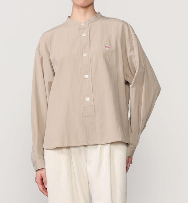DANTON「DANTON | バンドカラー 長袖シャツ SOLID WOMEN」|シャツ・ブラウス|BEIGE