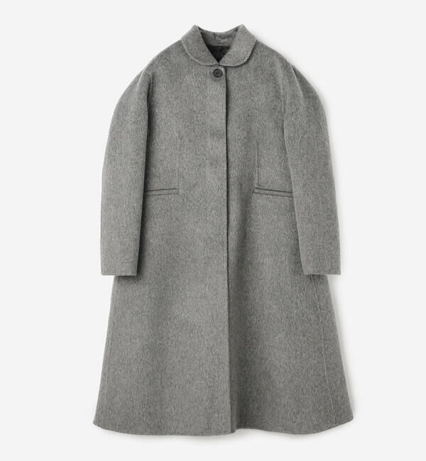  「eunoia | ラウンドカラー ロングコート WOMEN」|ステンカラーコート|