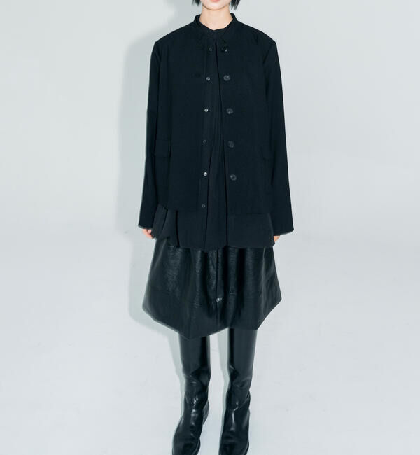  「eunoia | スタンドカラー ショートジャケット WOMEN」|テーラードジャケット|