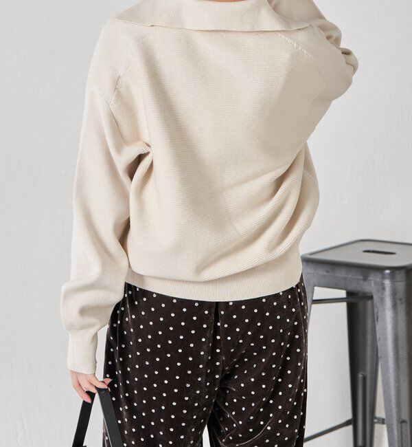  「【襟は取り外し可能】オープンカラーニットカーディガン」|ニット・セーター|