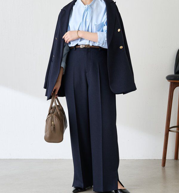  「ウールライクストレートパンツ」|チノ|