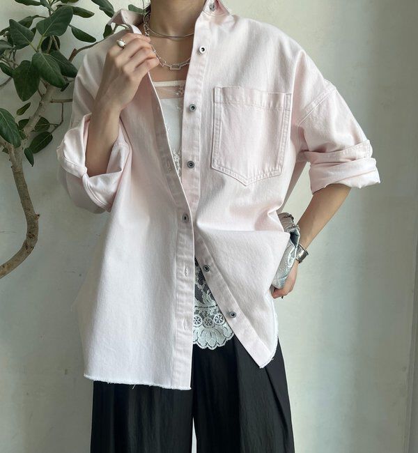  「【新色追加】ダメージデニムシャツ」|シャツ・ブラウス|