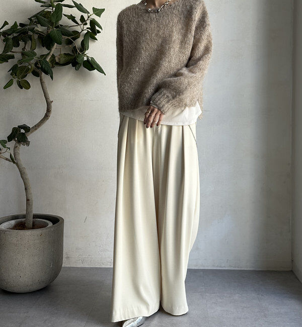  「【累計販売数3万枚突破/23色4サイズ展開！】タックワイドパンツ」|チノ|