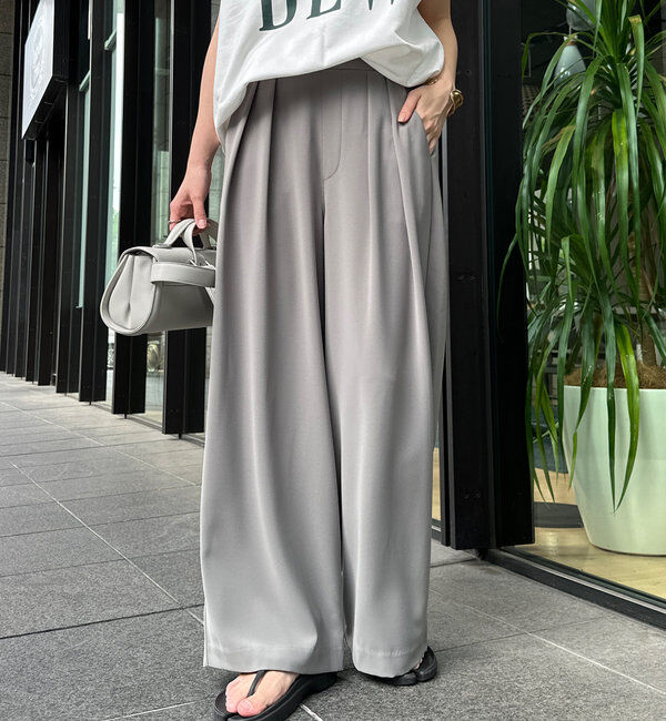  「【累計販売数3万枚突破/23色4サイズ展開！】タックワイドパンツ」|チノ|