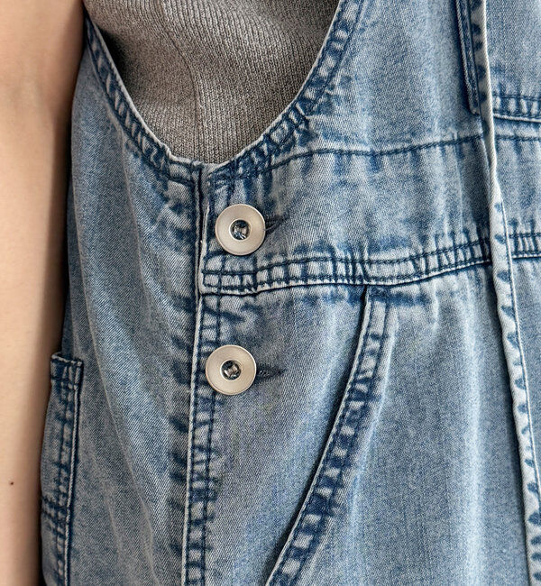  「【新色追加】リヨセルデニムオールインワン」|ワンピース|