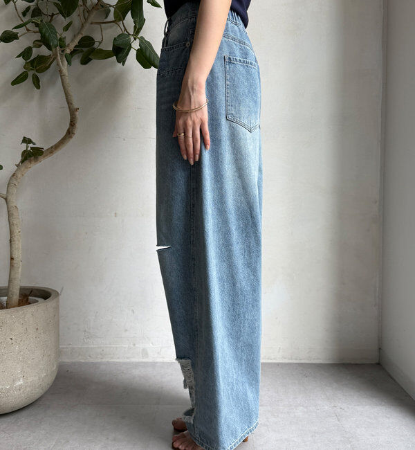  「ミドルオンスダメージデニム」|デニム|