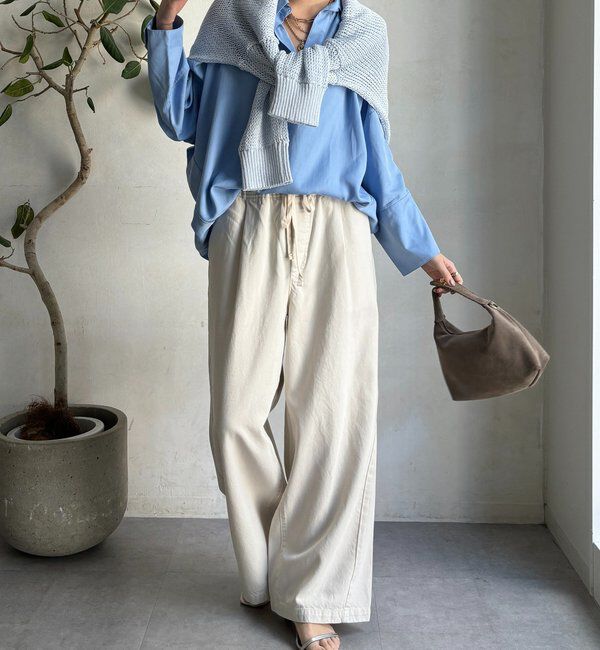  「【新色追加】デニムワイドイージーパンツ」|デニム|