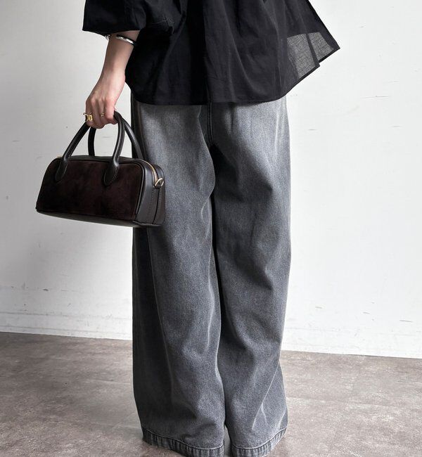  「【新色追加】デニムワイドイージーパンツ」|デニム|