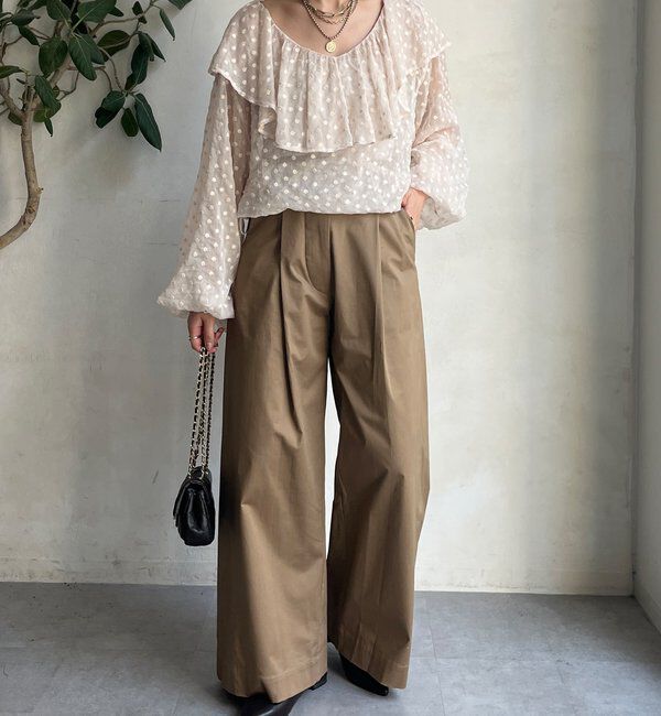  「ストレッチサテンバレルパンツ」|チノ|