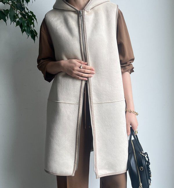  「ボア切替フーディージレ」|ベスト・ジレ|