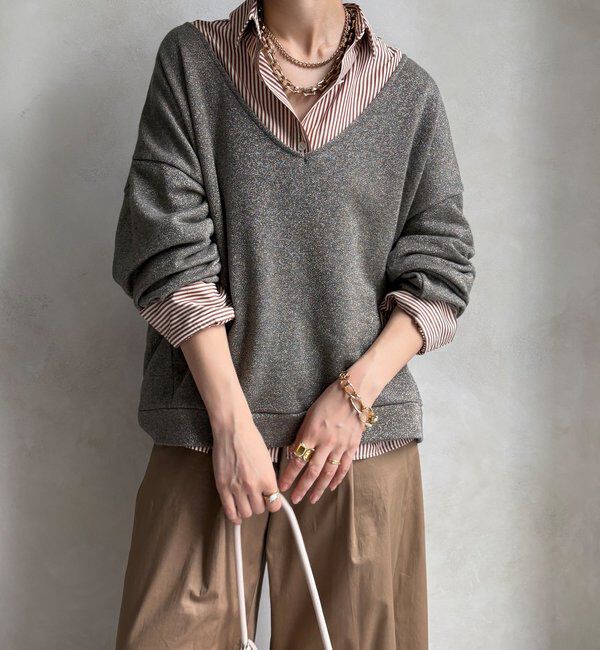  「【新色追加/インフルエンサーSAKURA企画】ラメスウェットタンクセット」|Tシャツ・カットソー|