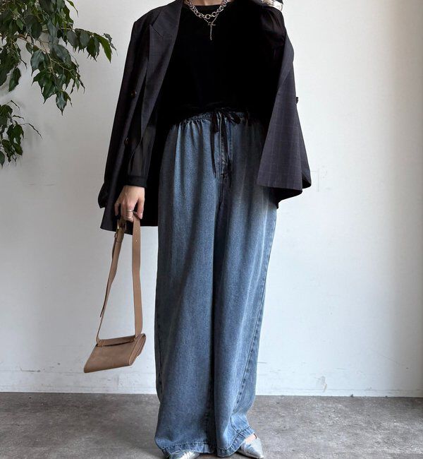  「【新色追加】チュールフロッキーシアー切替TEE」|Tシャツ・カットソー|