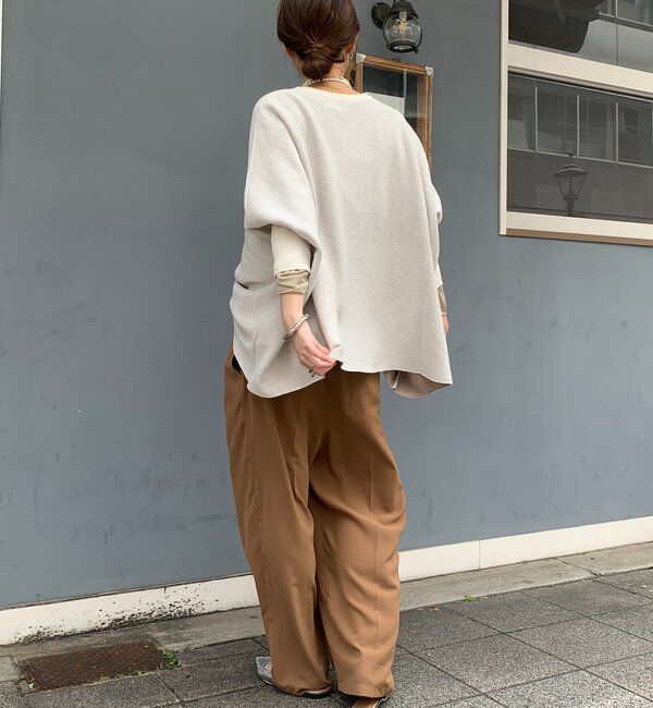  「インターシャロゴポンチョニット」|ニット・セーター|