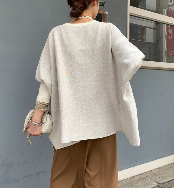  「インターシャロゴポンチョニット」|ニット・セーター|