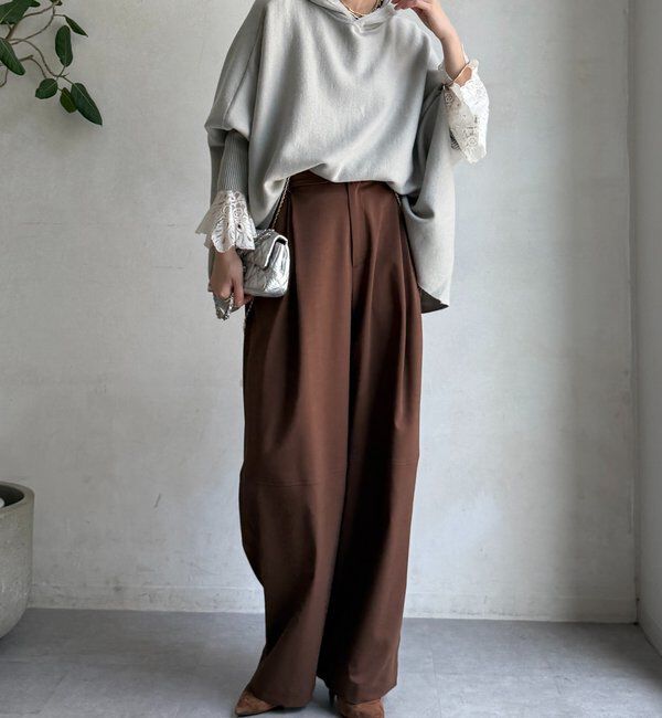  「フーディーポンチョニット」|ニット・セーター|