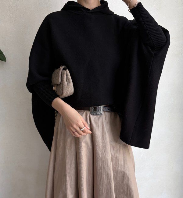  「フーディーポンチョニット」|ニット・セーター|