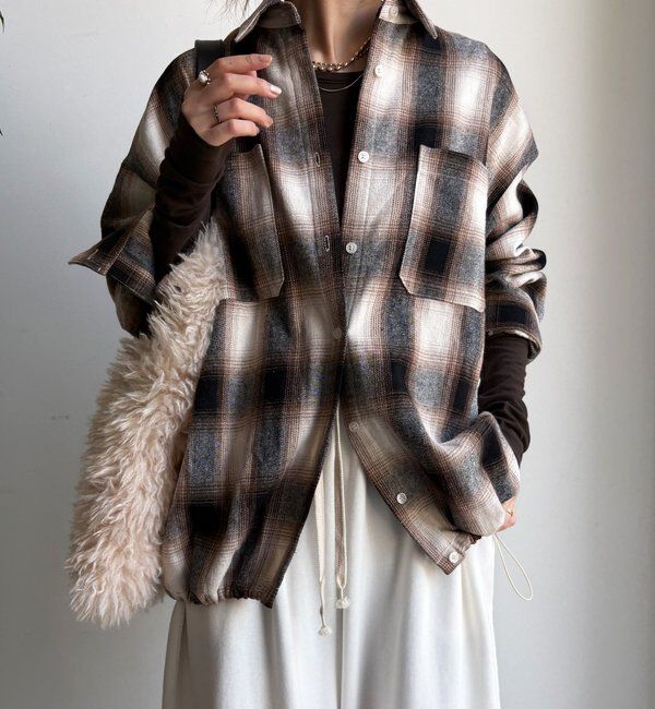  「起毛チェックドロストシャツ」|シャツ・ブラウス|