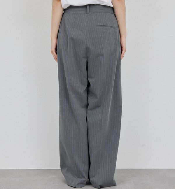  「【手洗い可能】【3サイズ展開】ストライプダブルタックパンツ」|チノ|