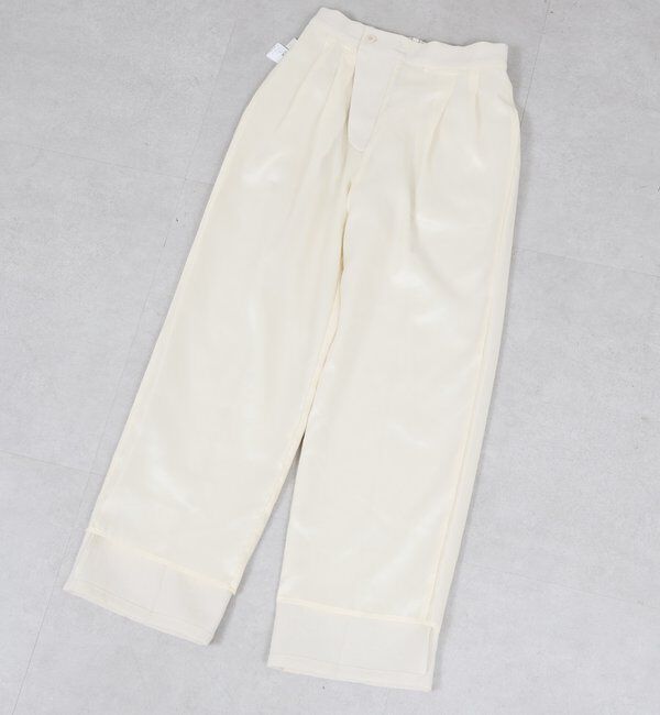  「【シワになりにくい】ジャージータックワイドパンツ」|チノ|