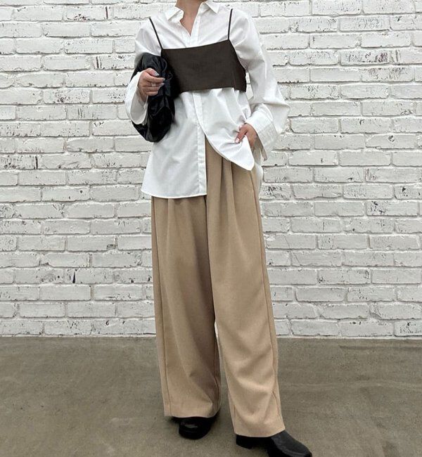  「【CHIHAYAコラボ】スウェードライクタックイージーパンツ」|チノ|