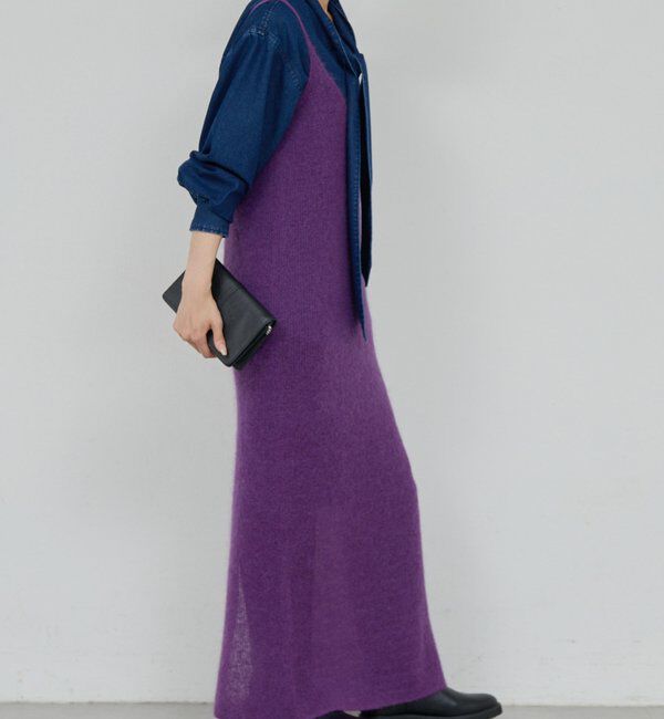  「【比留川游さんコラボ】シアーニットキャミワンピース」|ワンピース|