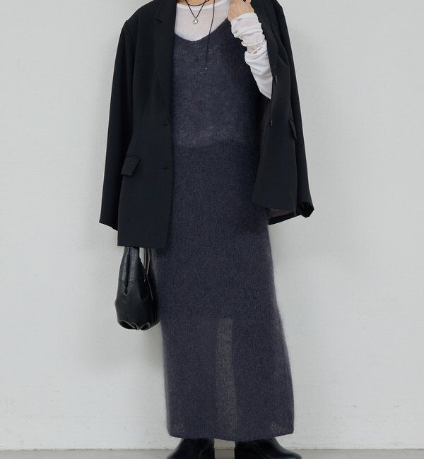  「【比留川游さんコラボ】シアーニットキャミワンピース」|ワンピース|