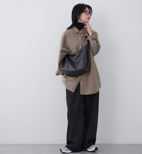  「ソフトレザーラウンドビッグショルダーバッグ」|ショルダー・メッセンジャー|