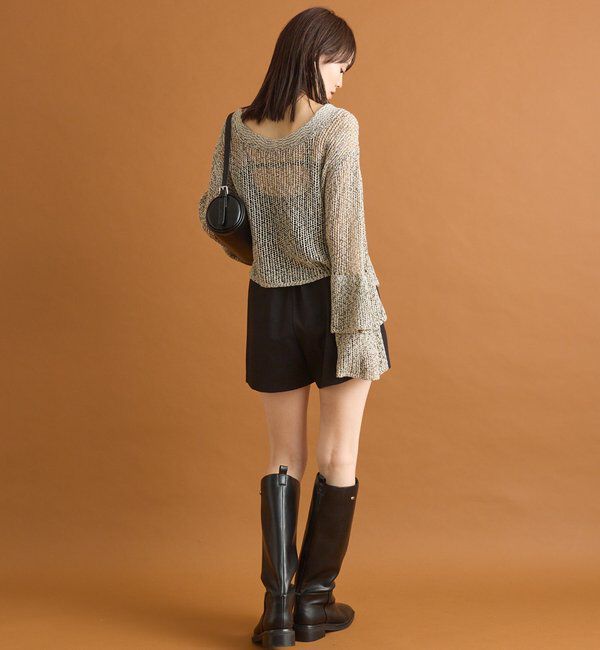  「フリルスリーブメッシュカーデ」|カーディガン|