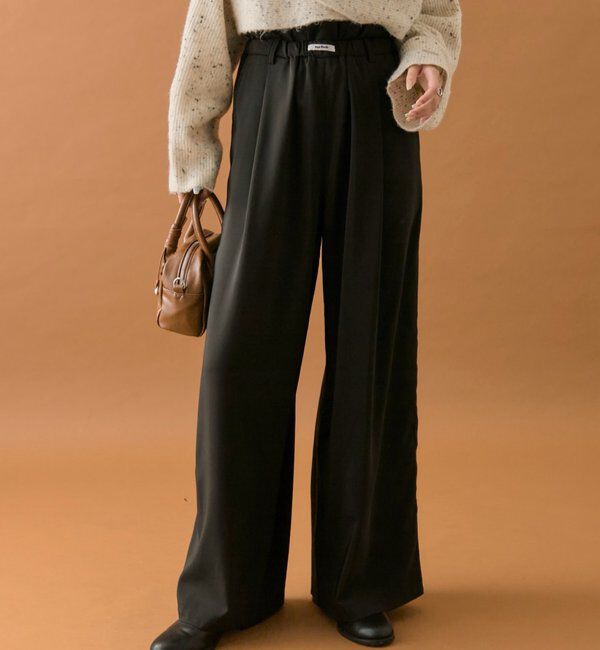  「【オールシーズン対応/WEB限定アイボリー】フリルイージーパンツ」|チノ|