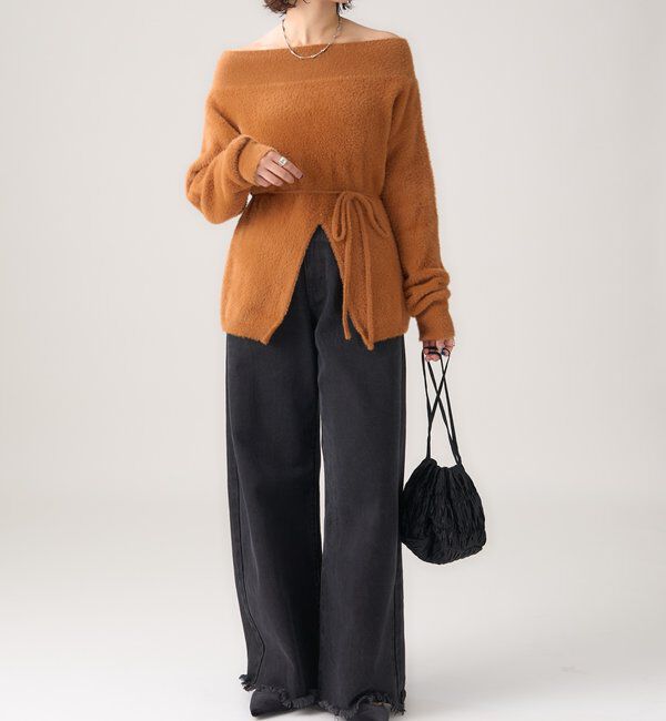  「ミンクライクワイドネックニット」|ニット・セーター|