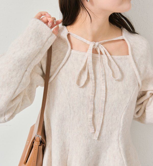  「スクエアネックペプラムニット」|ニット・セーター|