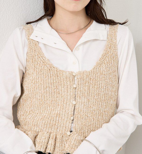  「メランジニットフリルビスチェ」|ニット・セーター|