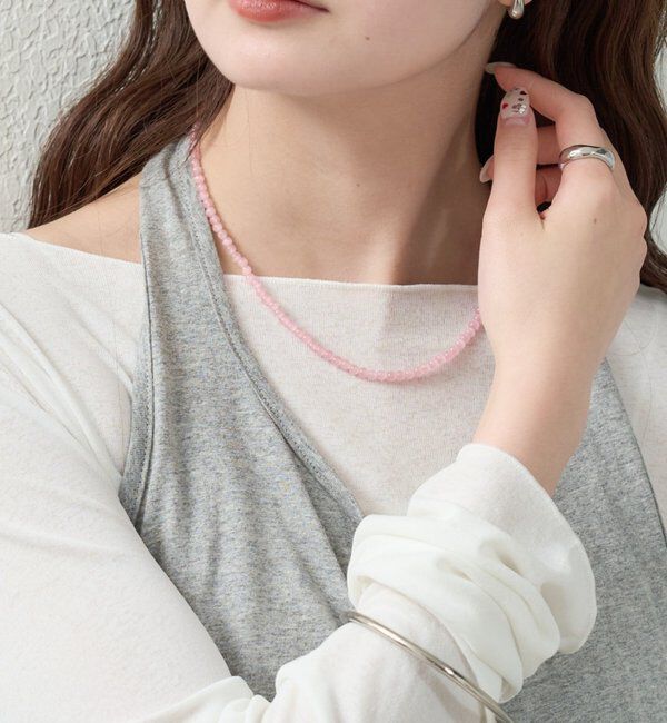  「クリアカラービーズネックレス」|リング|