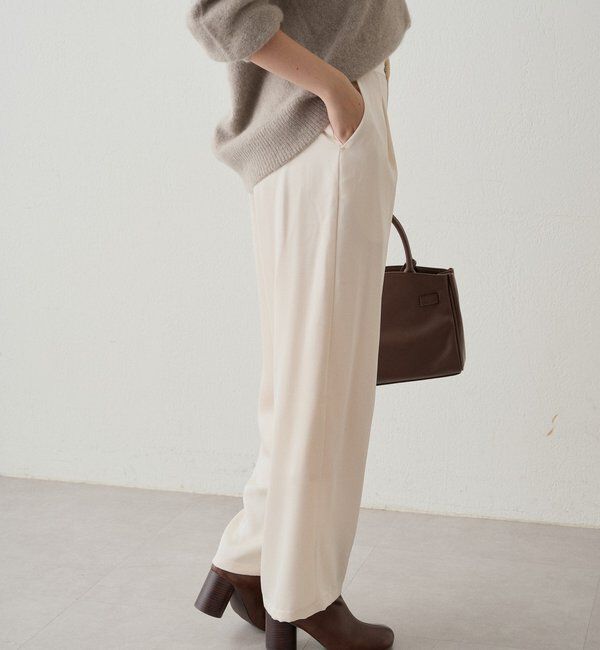 「ワイドベルトサテンパンツ 2nd」|チノ|