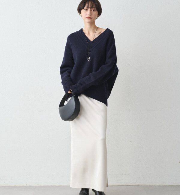  「スリットサテンタイトスカート」|スカート|