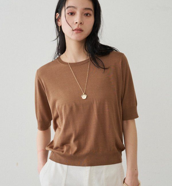  「シルク半袖ニット」|ニット・セーター|