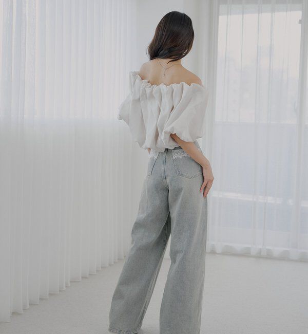  「【SALON by Chico】ギャザーバルーンオフショルブラウス」|シャツ・ブラウス|