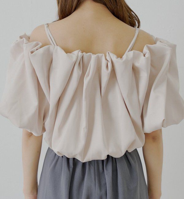  「【SALON by Chico】ギャザーバルーンオフショルブラウス」|シャツ・ブラウス|