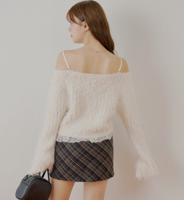  「レースドッキングシャギーニット」|ニット・セーター|